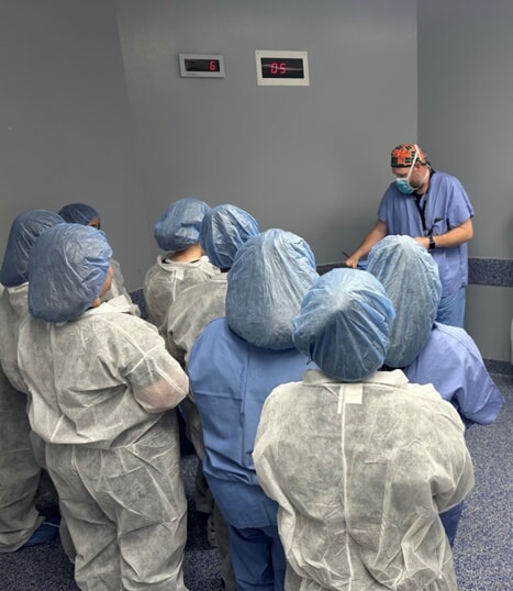 Matt Dolin teaching students